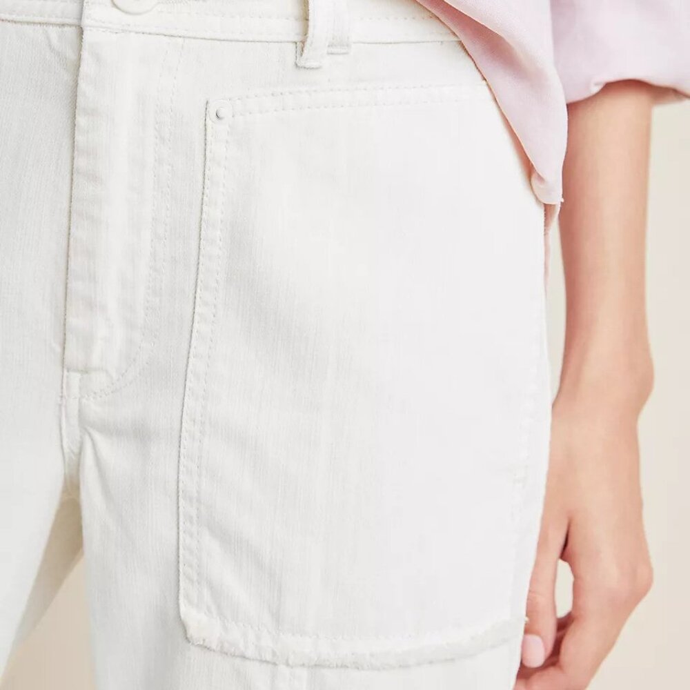 by Anthropologie Relaxed Utility White Pant 27 - Picture 8 of 9